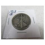 1918s Walking Liberty Half Dollar Silver Coin