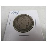 1908 Barber Half Dollar silver Coin