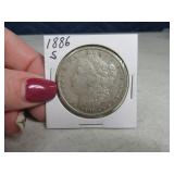 1886s Morgan Silver Dollar Coin SF *good date*
