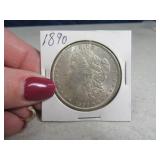 1890 AU Morgan Silver Dollar Coin