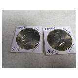 2005d/2005s (2) NIFS Franklin Half Dollars