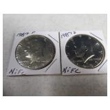 1987d/1987s (2) NIFC Franklin Half Dollar Coins
