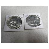 1963/1963d UNC Franklin Half Dollars silver