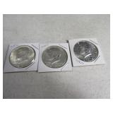 Lot(3 1964 Kennedy Half Dollars UNC silver