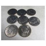 Lot(8) asst $1 Eisenhower Dollar Coins
