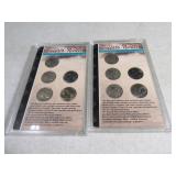 Lot(2) Bufffalo Nickel P/D/S Collectors Sets cased