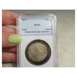 MS65+ 1921s Morgan Silver Dollar *edge toning*