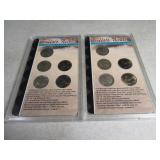 Lot(2) Buffalo Nickel 5pc Collectors SETS cased