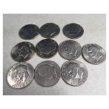 Lot(10) asst Eisenhower $1 Coins