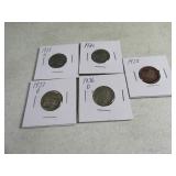 Lot(5) Buffalo Nickels 1925/30/35s/36d/37d *bettr*