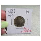 1883n/c Full Liberty V Nickel VF