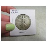 1938 Walking Liberty Half Dollar Coin