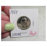 1964 PROOF silver Washington Quarter