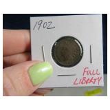 1902 full liberty Indian Head Cent Penny