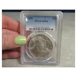 MS64 graded 1885 Morgan Silver Dollar Coin