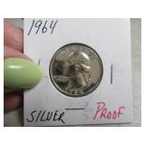1964 PROOF Washington silver Quarter