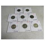 Lot(8) 1945 Silver WarTime Nickels AU