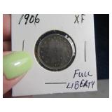 1906 full liberty XF V Nickel