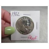 1962 PROOF Franklin Half Dollar Coin