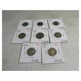 Lot(8) WarTime1943 Silver Nickels
