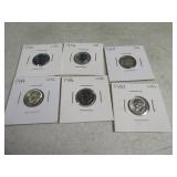 Lot(6) Silver pre64 Roosevelt Dimes sleeved