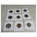 Lot(8) asst V Nickels sleeved