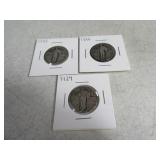 Lot(4) silver Walking LIberty Quarters