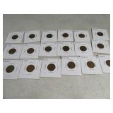 (18) 1935/36/37 Wheat Pennies P/D/S sleeved