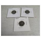 (3) 1916/1918/1920 Mercury Dimes silver sleeved