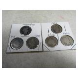 (6) Barber Head Dimes early 1900s AS IS