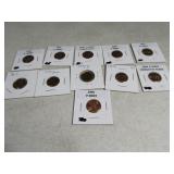 Lot(11) UNC Mint Pennies asst