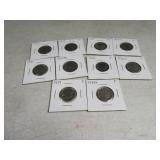 Lot(10) asst 1920s/30s Buffalo Head Nickels