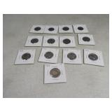 Lot(13) Buffalo Head Nickles Coins sleeved