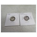 (2) 1944/1944s Mercury Dimes silver sleeved