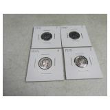 (4) 1938/39/40/41 Mercury Dimes sleeved silver