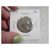 1957 AU Washington Quarter silver