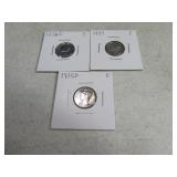 (3) 1935d/1936d/1937 Mercury Dimes silver sleeved