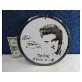 Tin 12" Round ELVIS "King Of RockNRoll" Sign 2001
