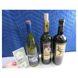 Lot(3) Elvis Themed empty Wine Bottles