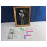 8x10 Buffett Photo & asst Ticket Stubs