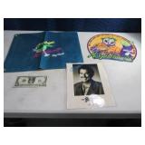 Autographed 8x10 Buffett & Flag & M.V. Sign