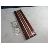 Wooden Inlaid Detail Cribbage Game Board 14.5"