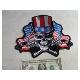 Patch: SKULL w/ HANDGUNS USA 8x10 2of2