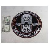 Patch: ROUTE66 MOTHER ROAD SKULL 10"RD 1OF5