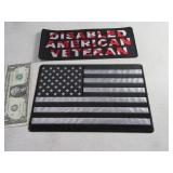 (2)Patches: DISABLED VET & BLACK USA 10" 3of3