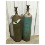 2 compressed gas tanks 24" tall empty