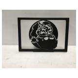 Santa Claus metal silhouette candle holder