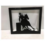 Barrel rider metal art