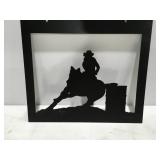 Barrel racing metal art