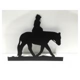 Lady on a horse metal art
